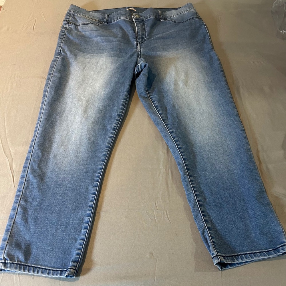 Juicy Couture Womens‎ Size 16 Medium Wash Denim Jeans Straight Leg Stretch